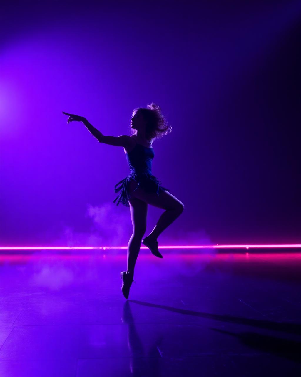 Solo dancer mid-leap
