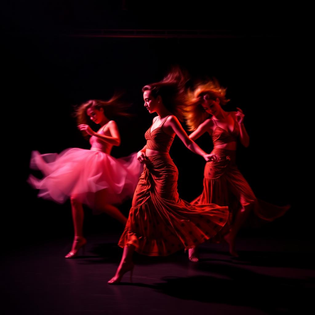 Jazz funk dancers in motion
