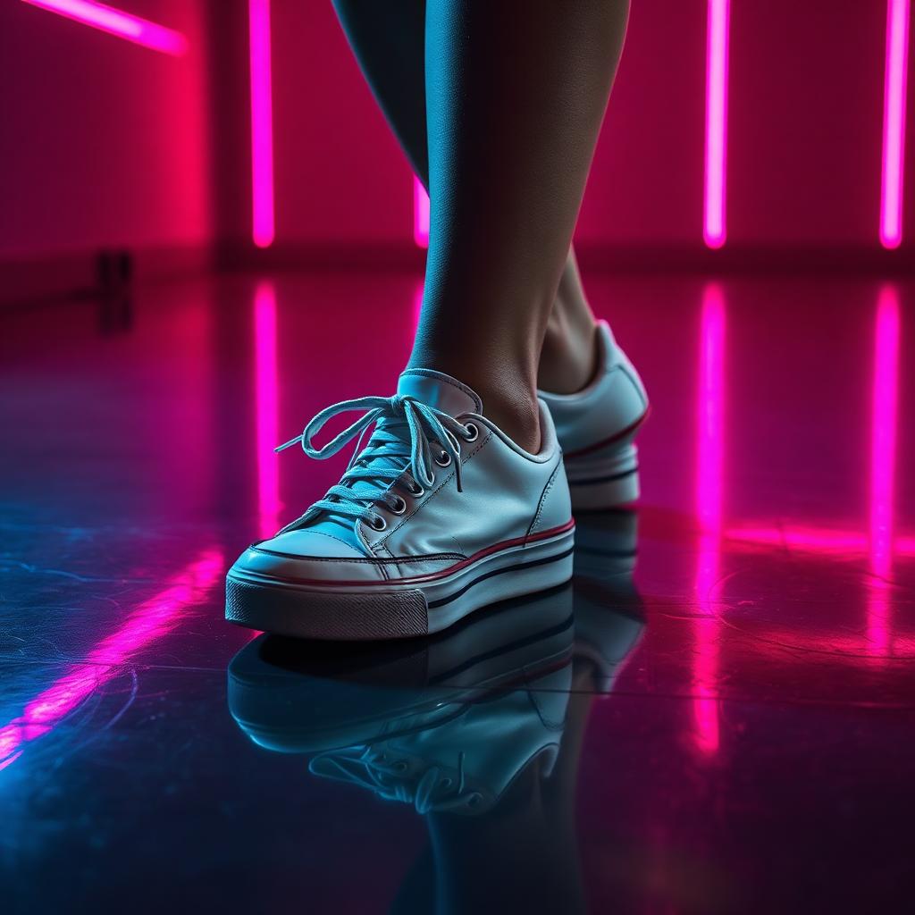 Close up of dance sneakers